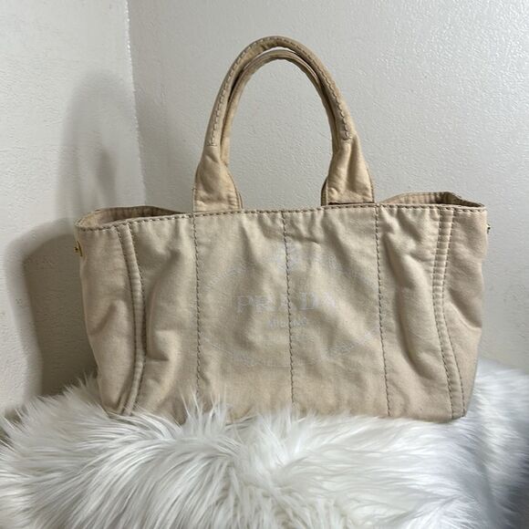💯Authentic Prada Canapa Denim Medium Size 🍀 - Picture 4 of 17